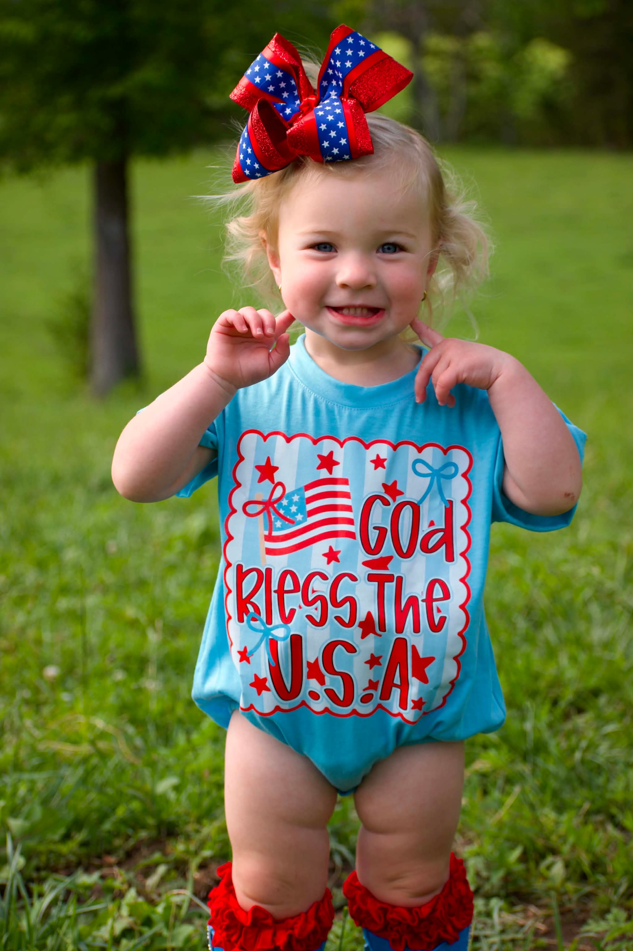 God Bless The USA Bubble Romper