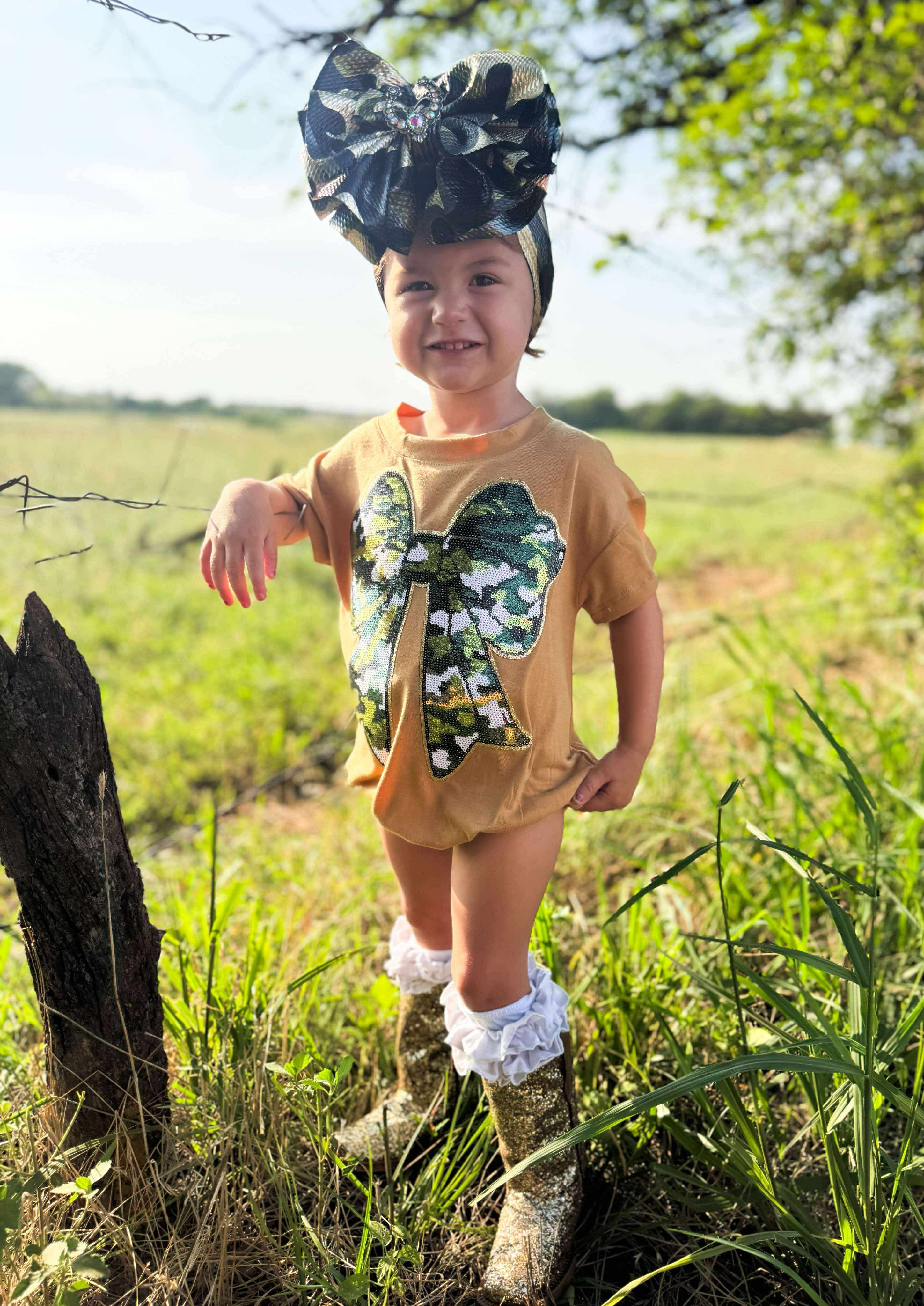 Camo Bow Bubble Romper – Bella-Breez Boutique