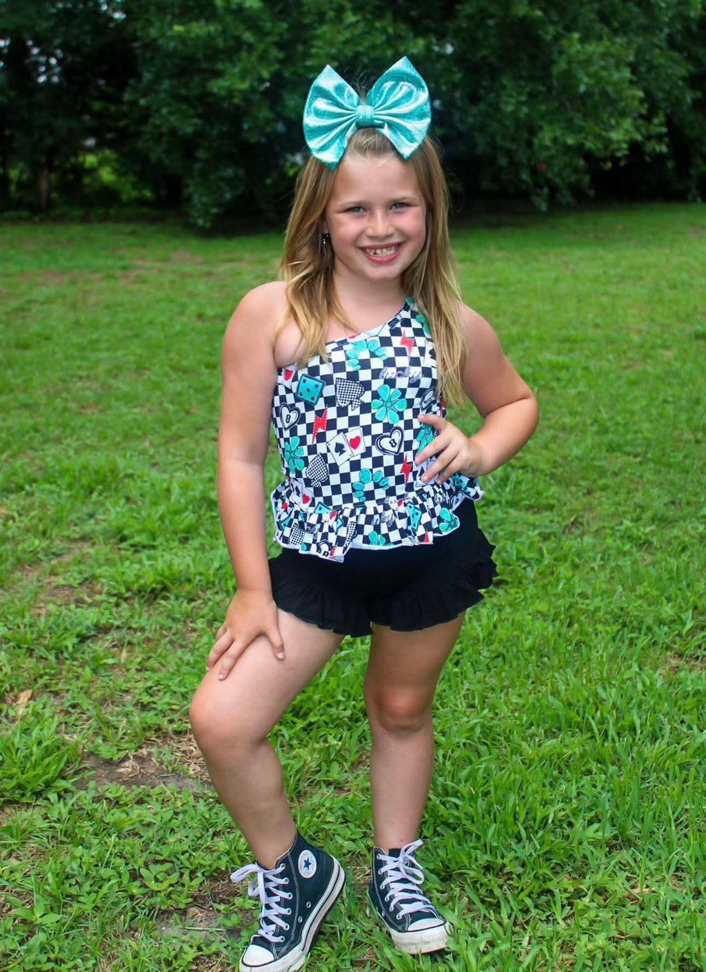 Dicey Darlin One Shoulder Top
