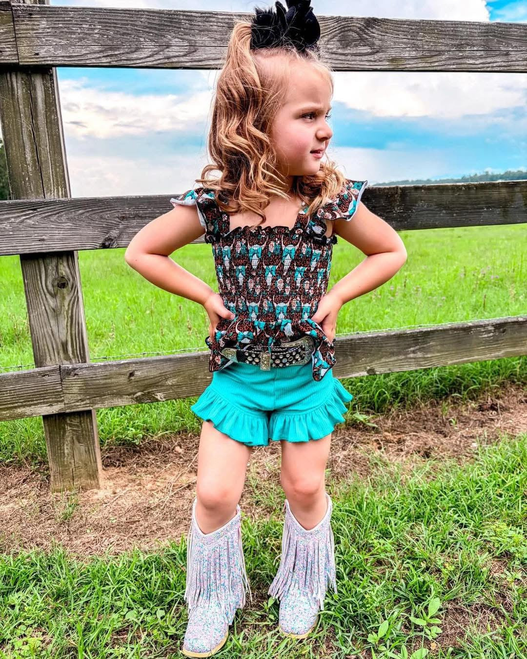 Wild Rose Rodeo Scrunch Top