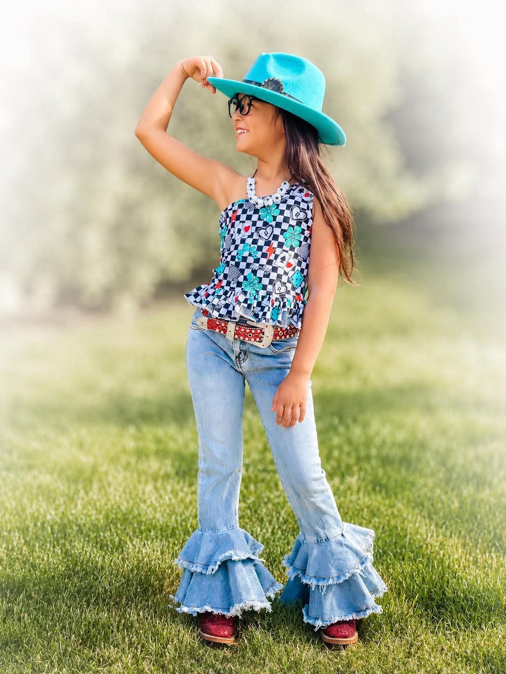 Dicey Darlin One Shoulder Top