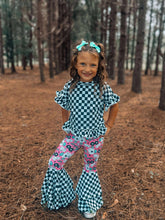 Load image into Gallery viewer, Race Ya checkered ruffle top
