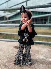 Load image into Gallery viewer, Back in Black ruffle top
