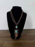 Large Lightning Bolt Stone Necklace (FINAL SALE)