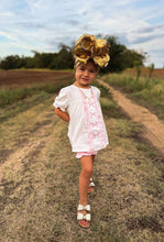 Load image into Gallery viewer, Pretty in pink bows smocked set
