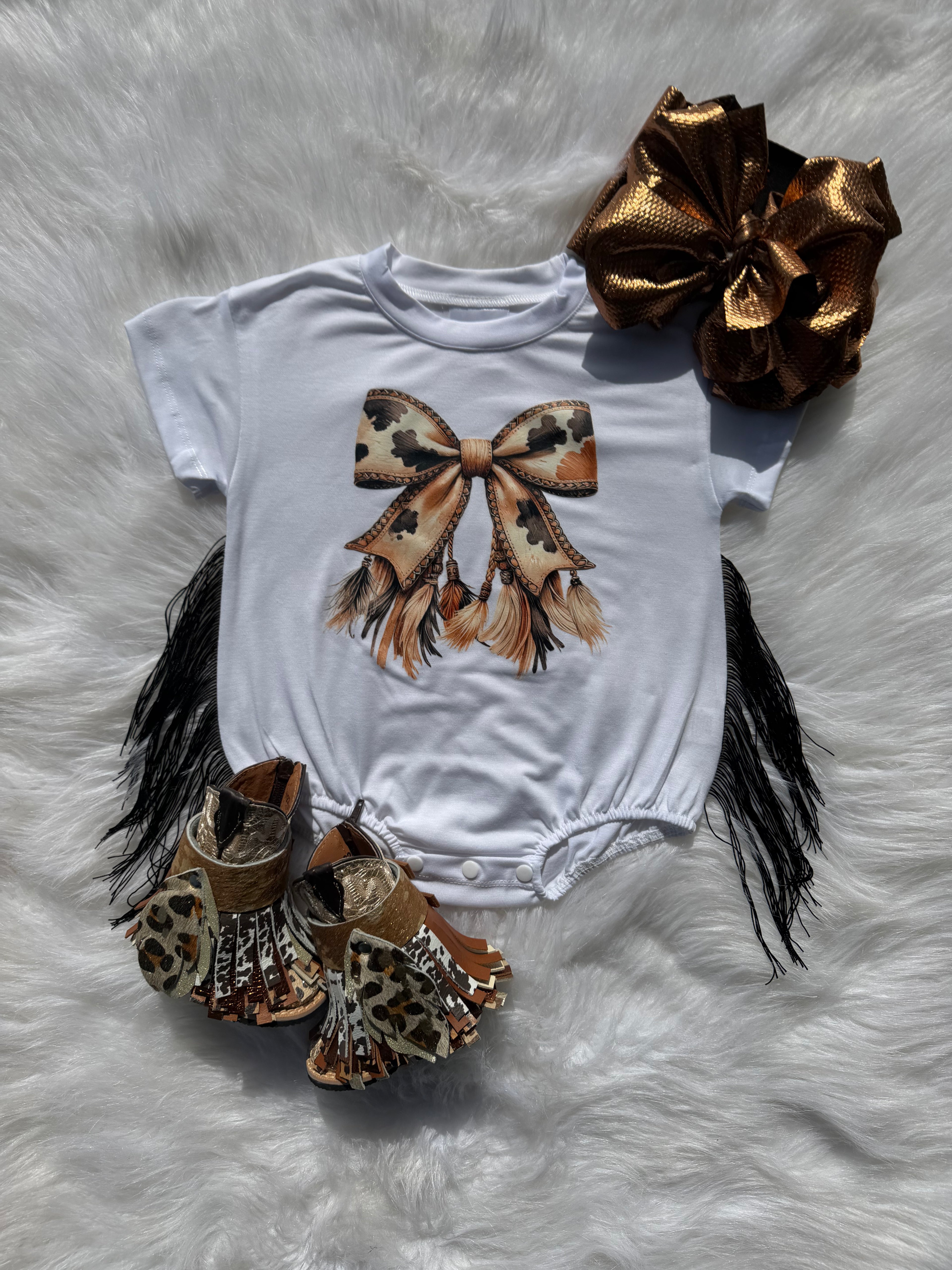 Western Bow Bubble Romper (FINAL SALE)