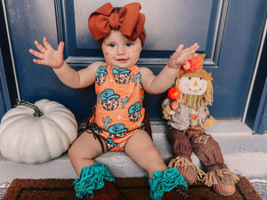 Howdy Pumpkin Fringe Romper (FINAL SALE)