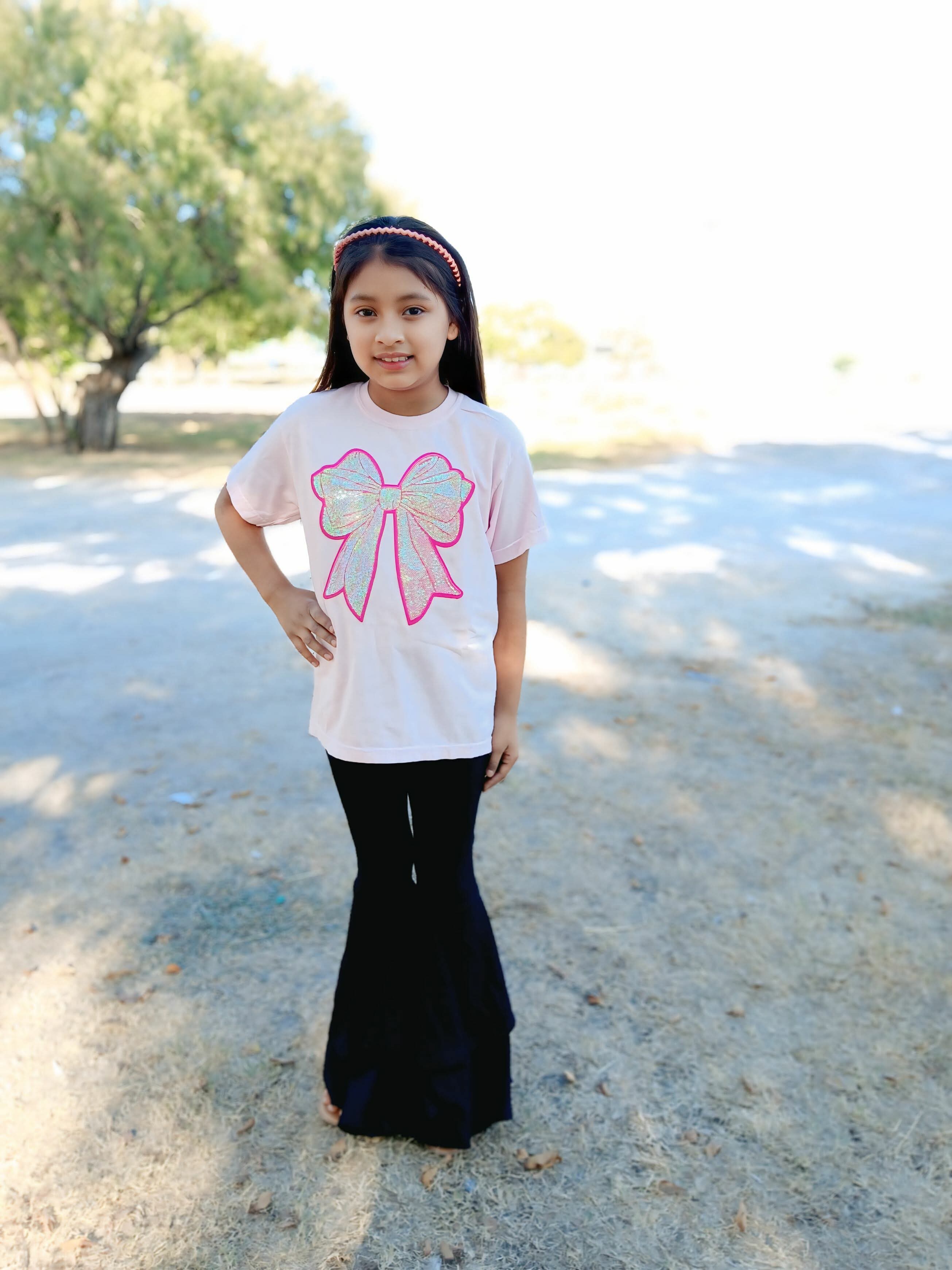 Pink Sequin Bow T-Shirt