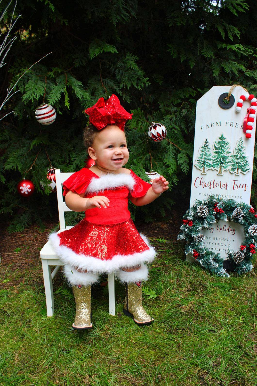 Santa Baby Skirted Romper