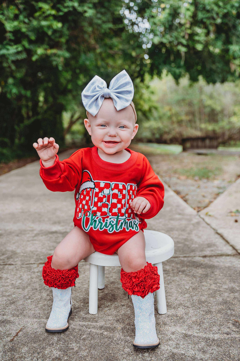 Checkered Merry Christmas Bubble Romper