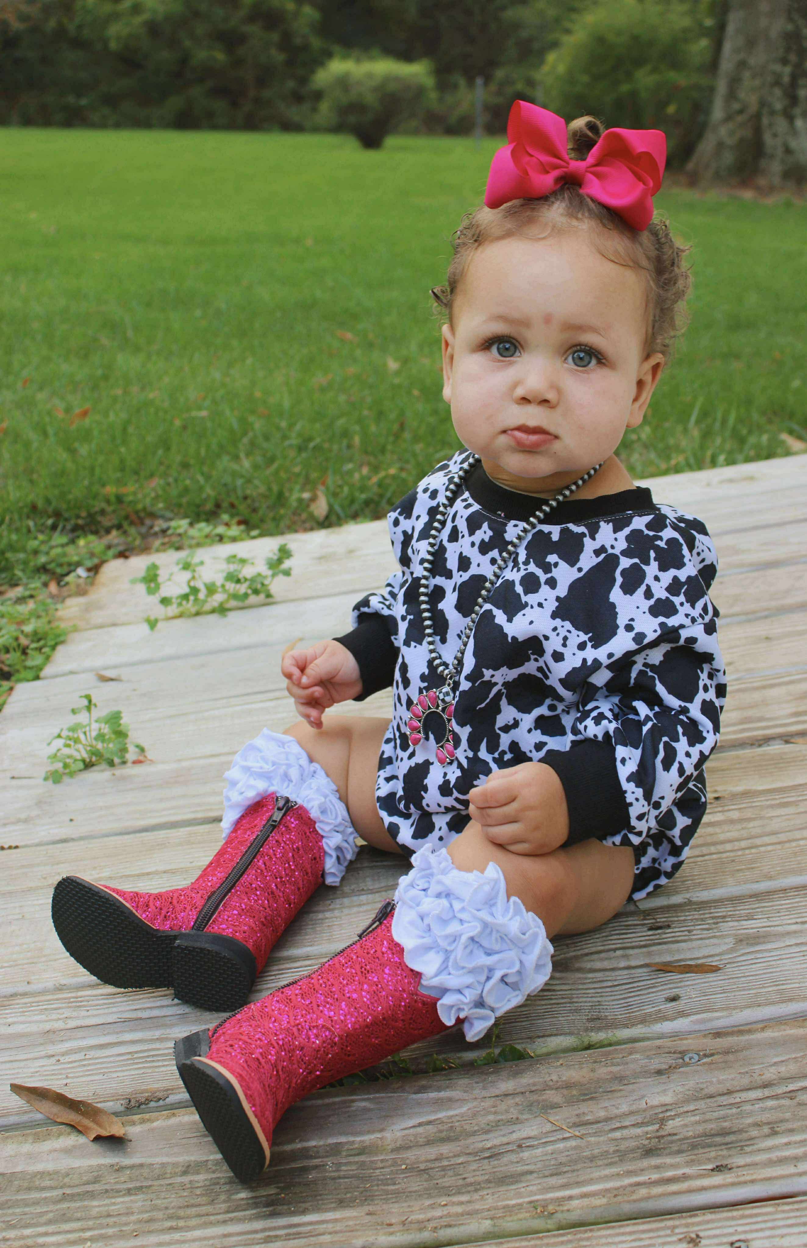 Cow Print Bubble Romper
