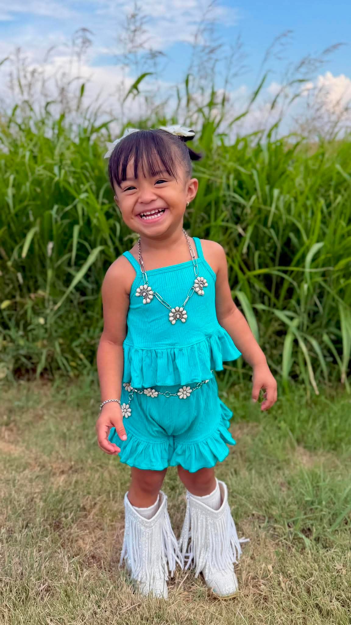 Teal Ruffle Set