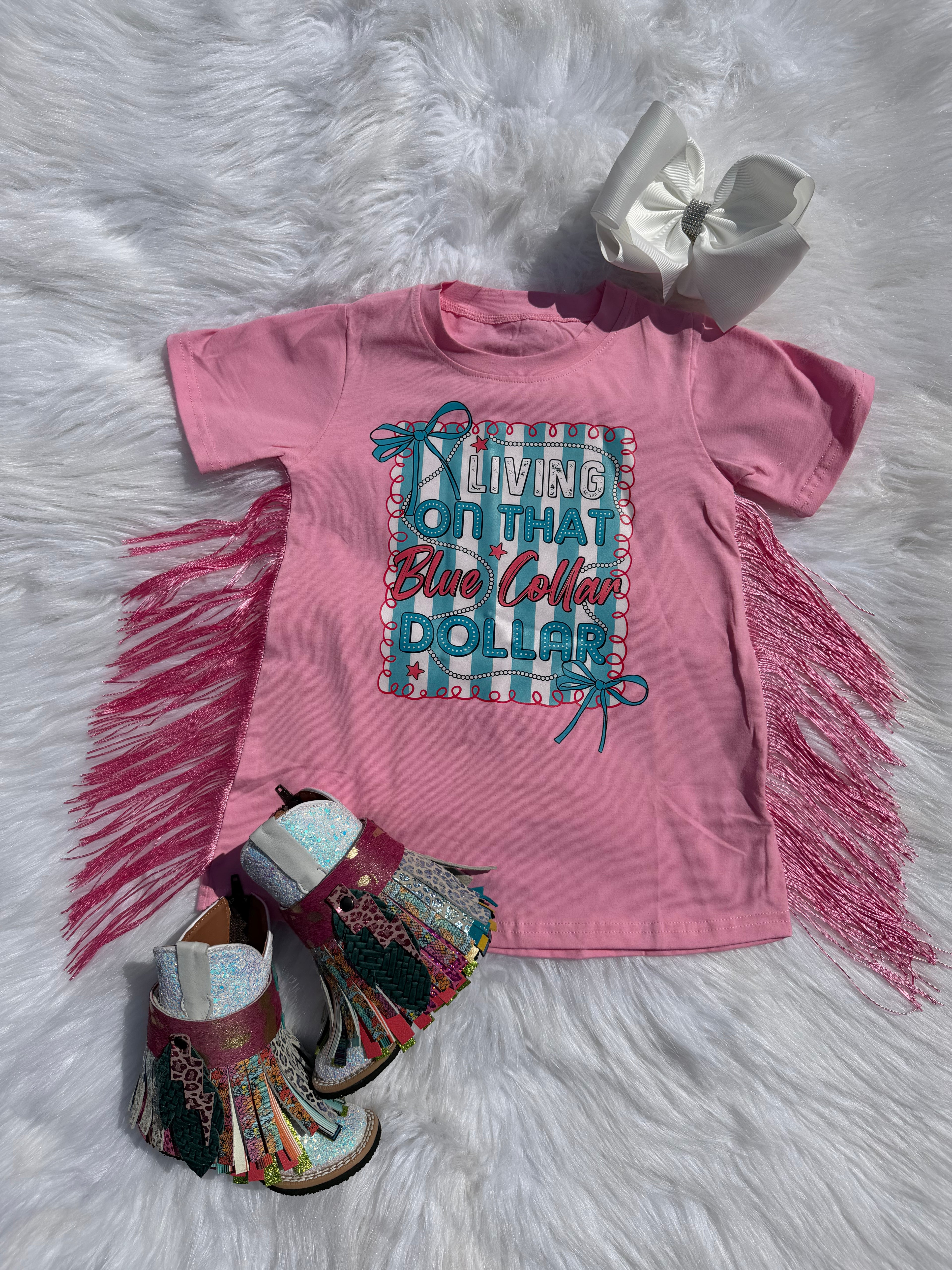 Living On That Blue Collar Dollar T-Shirt Dress