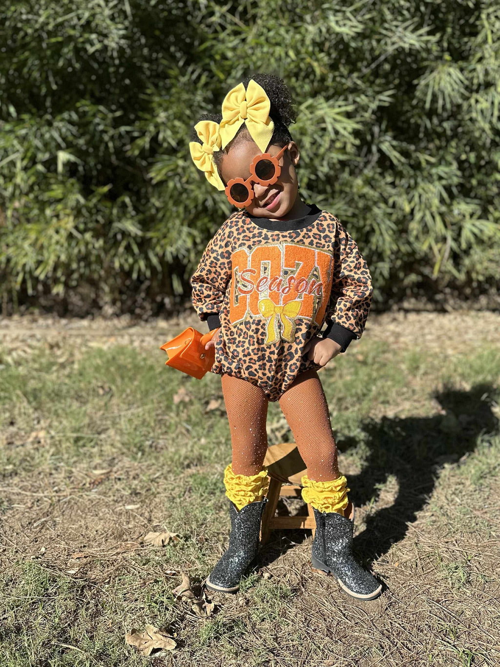 Cheetah Cozy Season Bubble Romper