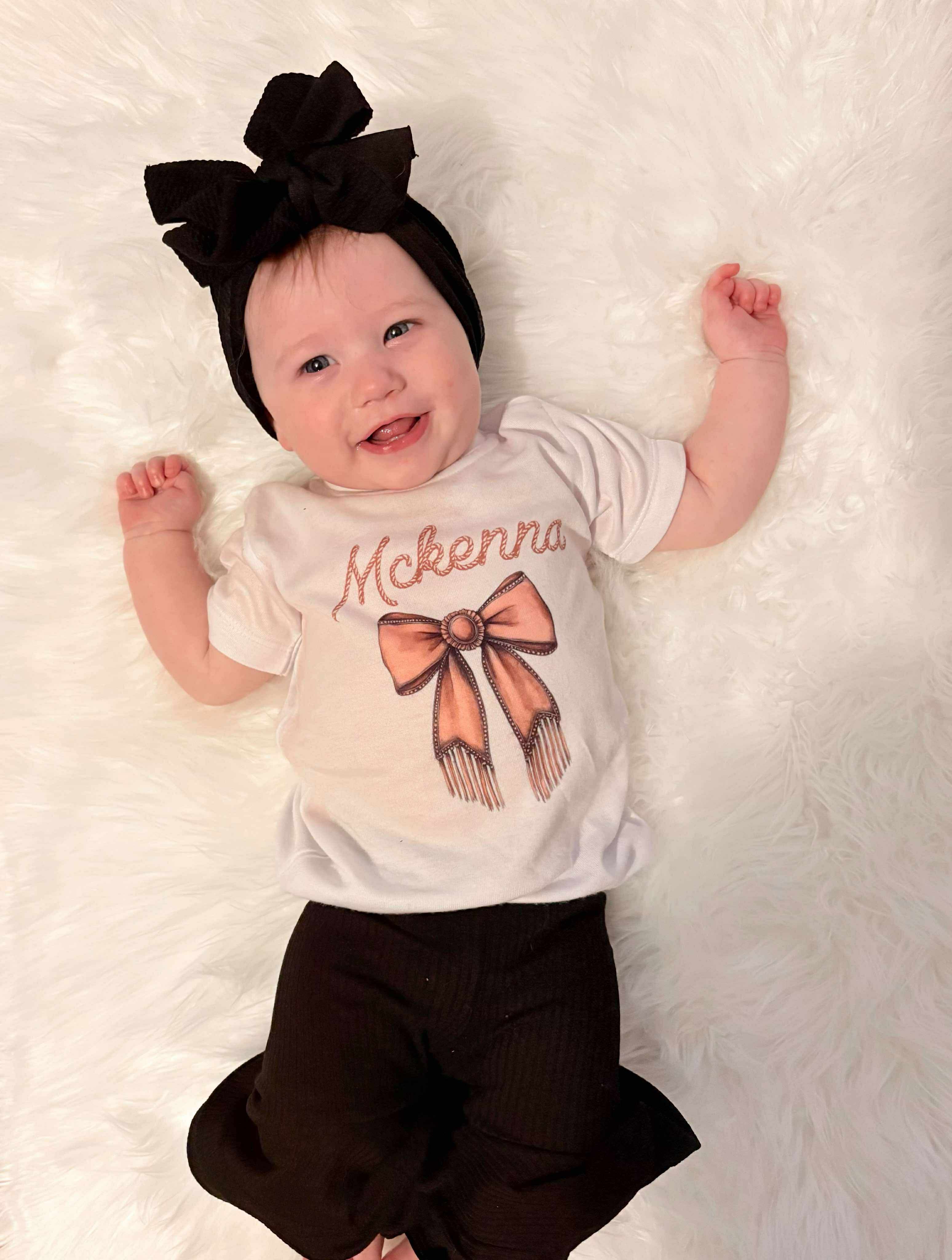 Custom Bow Name T-Shirts & Onesies