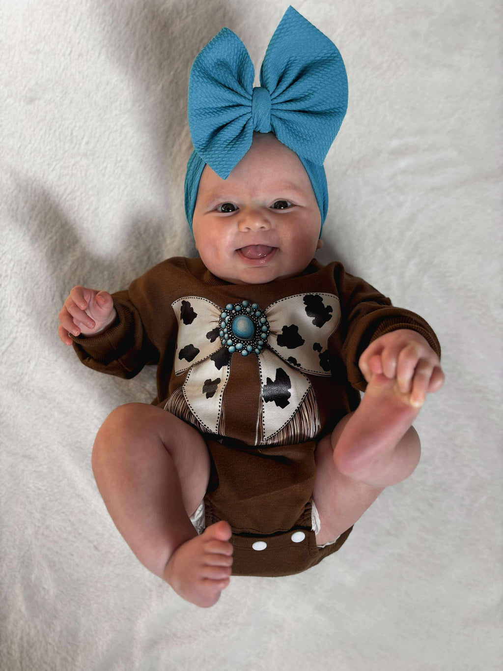 Cowgirl Bow Bubble Romper