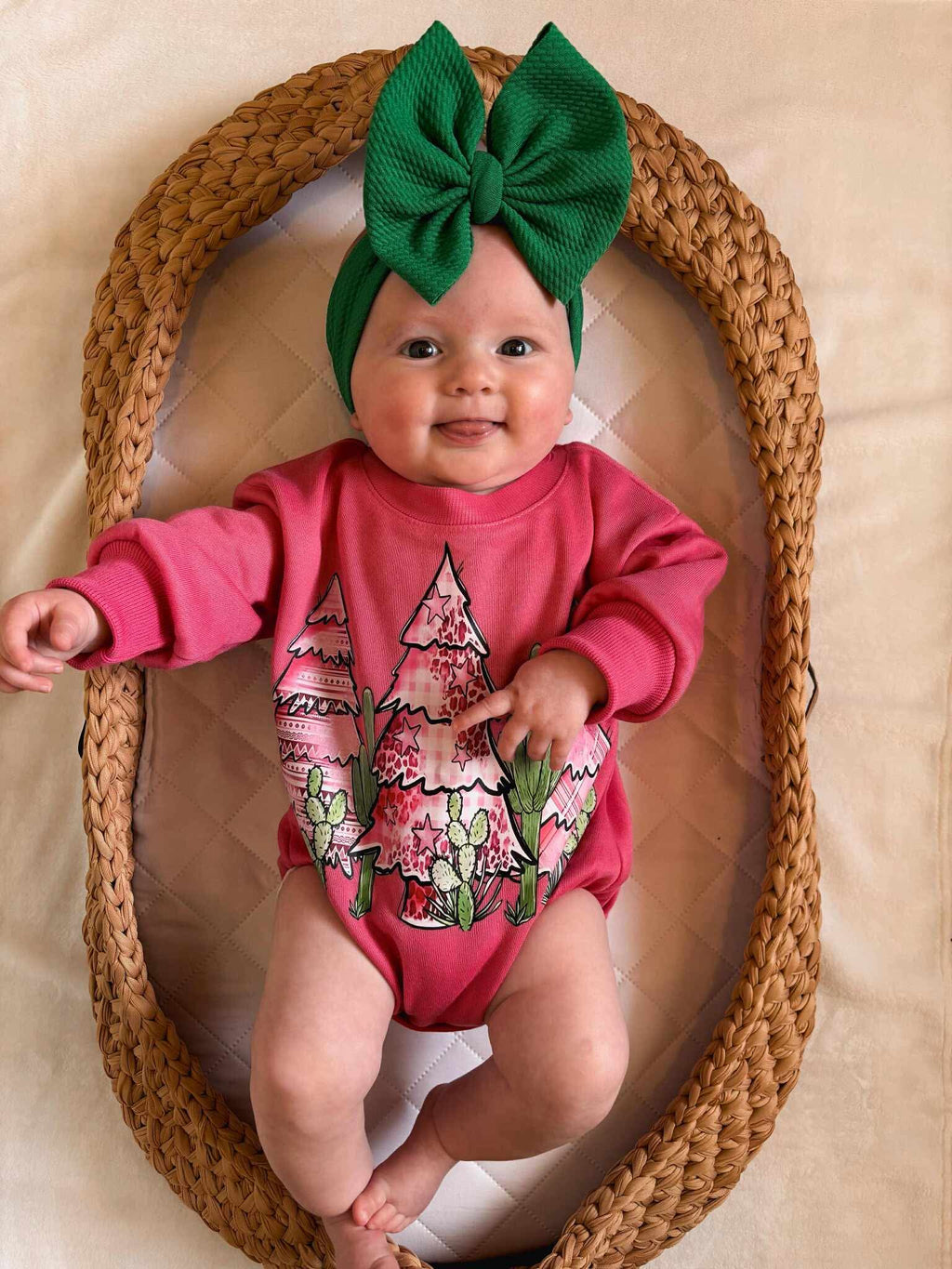 Pink Christmas Bubble Romper