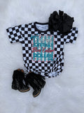 Living On That Blue Collar Dollar Bubble Romper