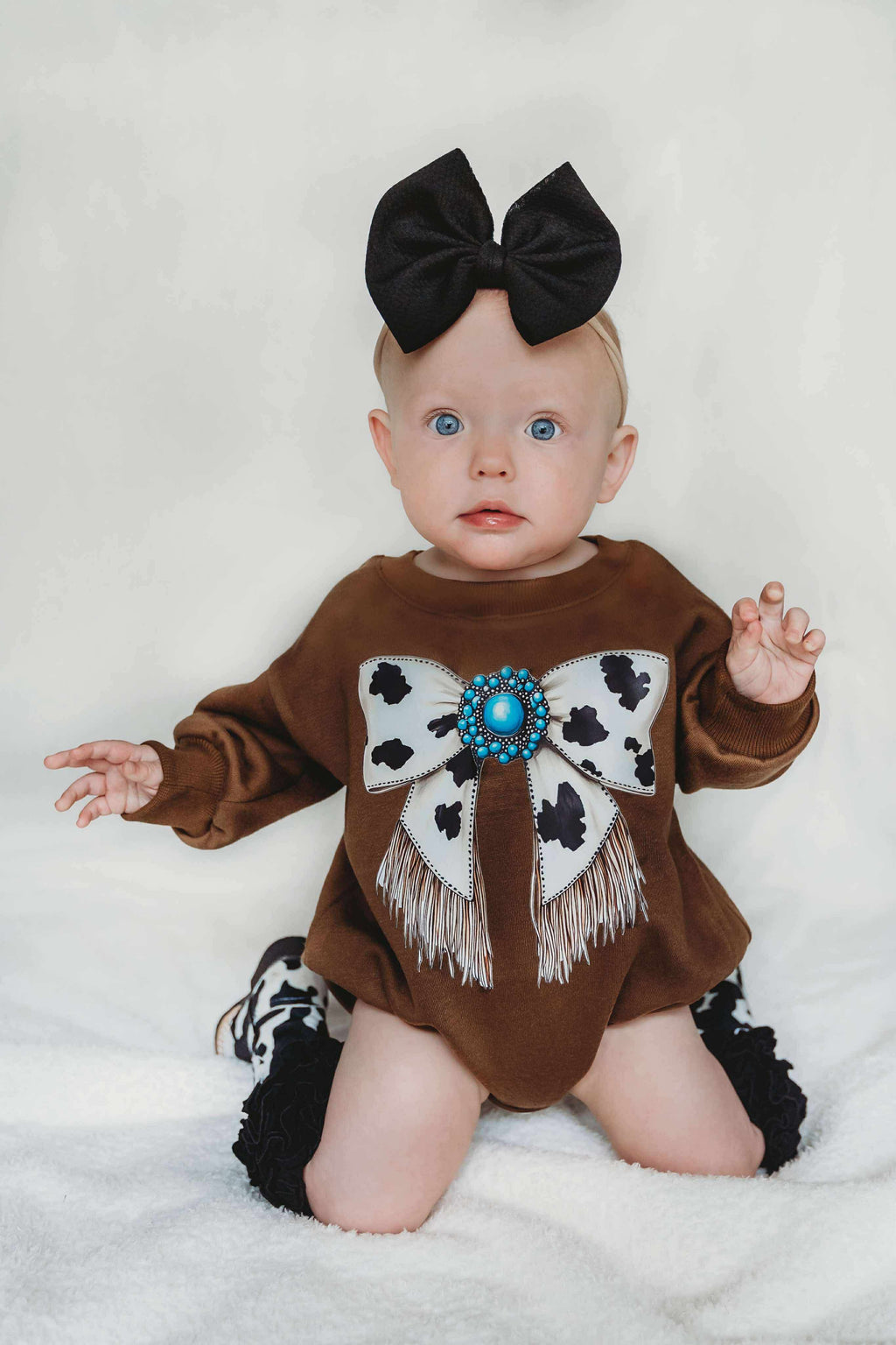 Cowgirl Bow Bubble Romper