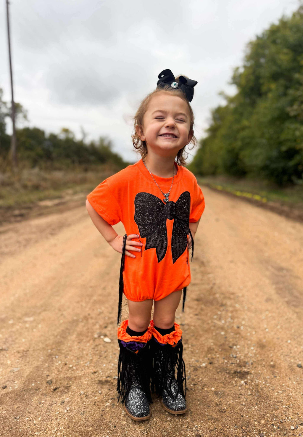 Spooky Bow Bubble Romper