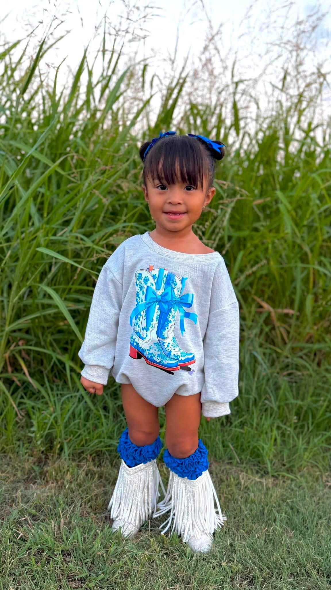 Blue Boots Bubble Romper