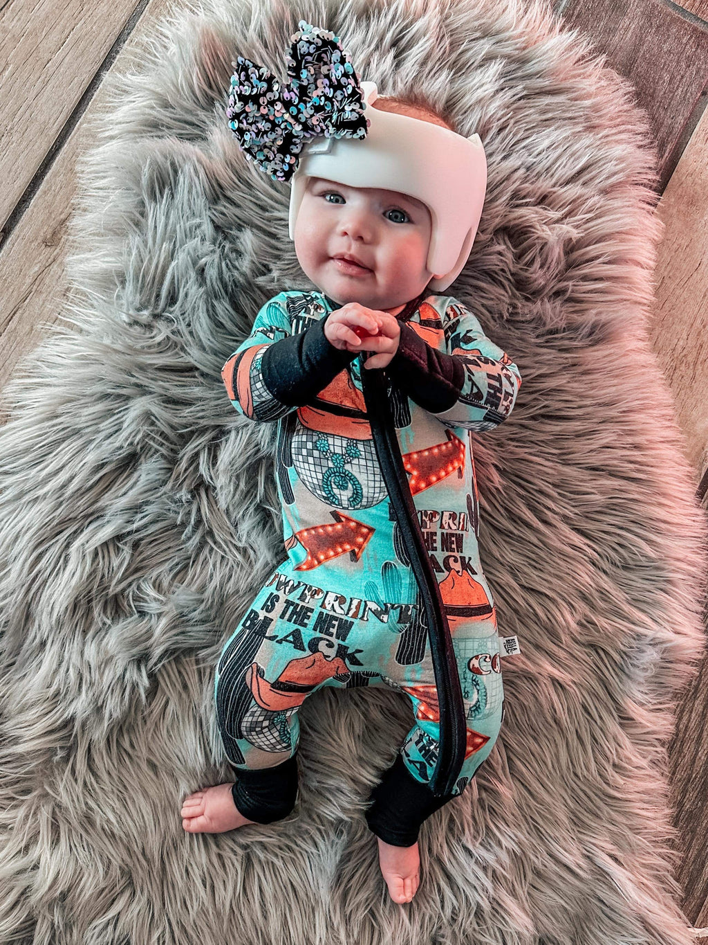 12/18 Months Cow Print is the New Black Bamboo Sleeper (FINAL SALE)