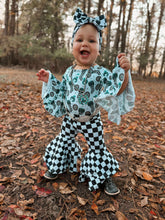 Load image into Gallery viewer, Turquoise Christmas Bell Sleeve Leo/Top
