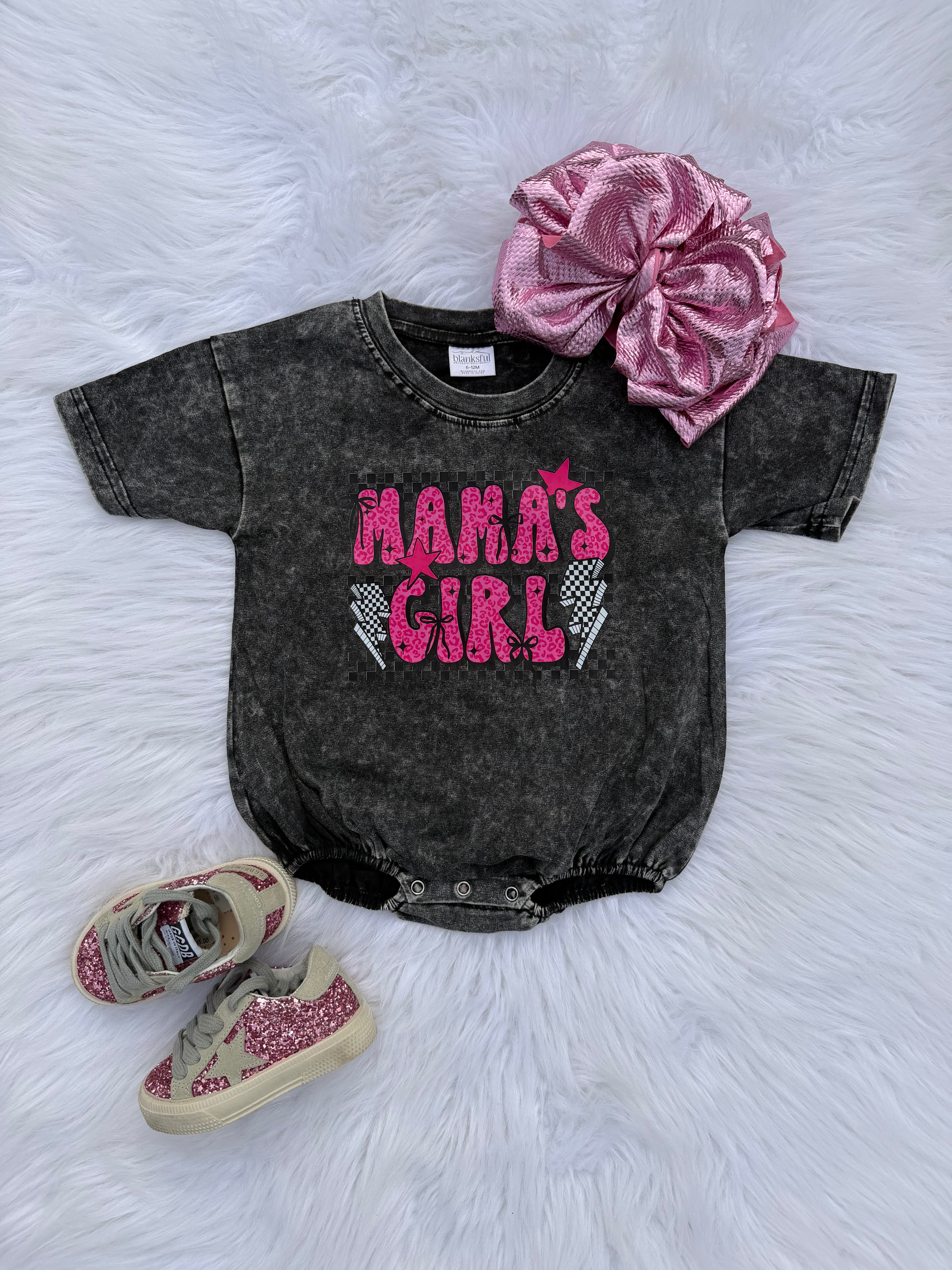 Checkered Mama's Girl Bubble Romper or T-shirt (Copy)