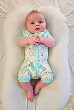 Load image into Gallery viewer, Blue Bunnies Bamboo Shortie Romper
