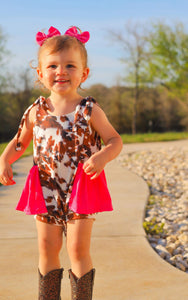 Pink Cowgirl Skirted Romper