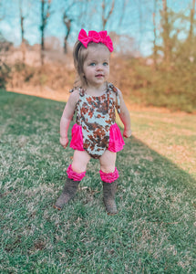 Pink Cowgirl Skirted Romper