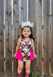 Pink Cowgirl Skirted Romper (FINAL SALE)