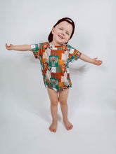 Load image into Gallery viewer, Howdy Patchwork oversized t-shirt romper
