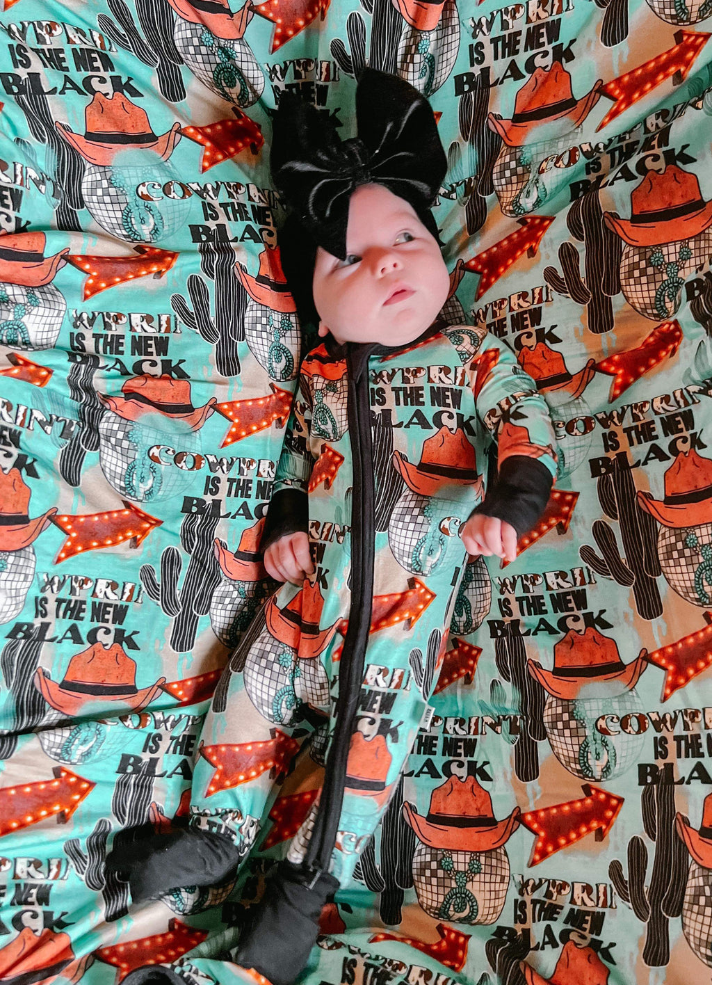 12/18 Months Cow Print is the New Black Bamboo Sleeper (FINAL SALE)