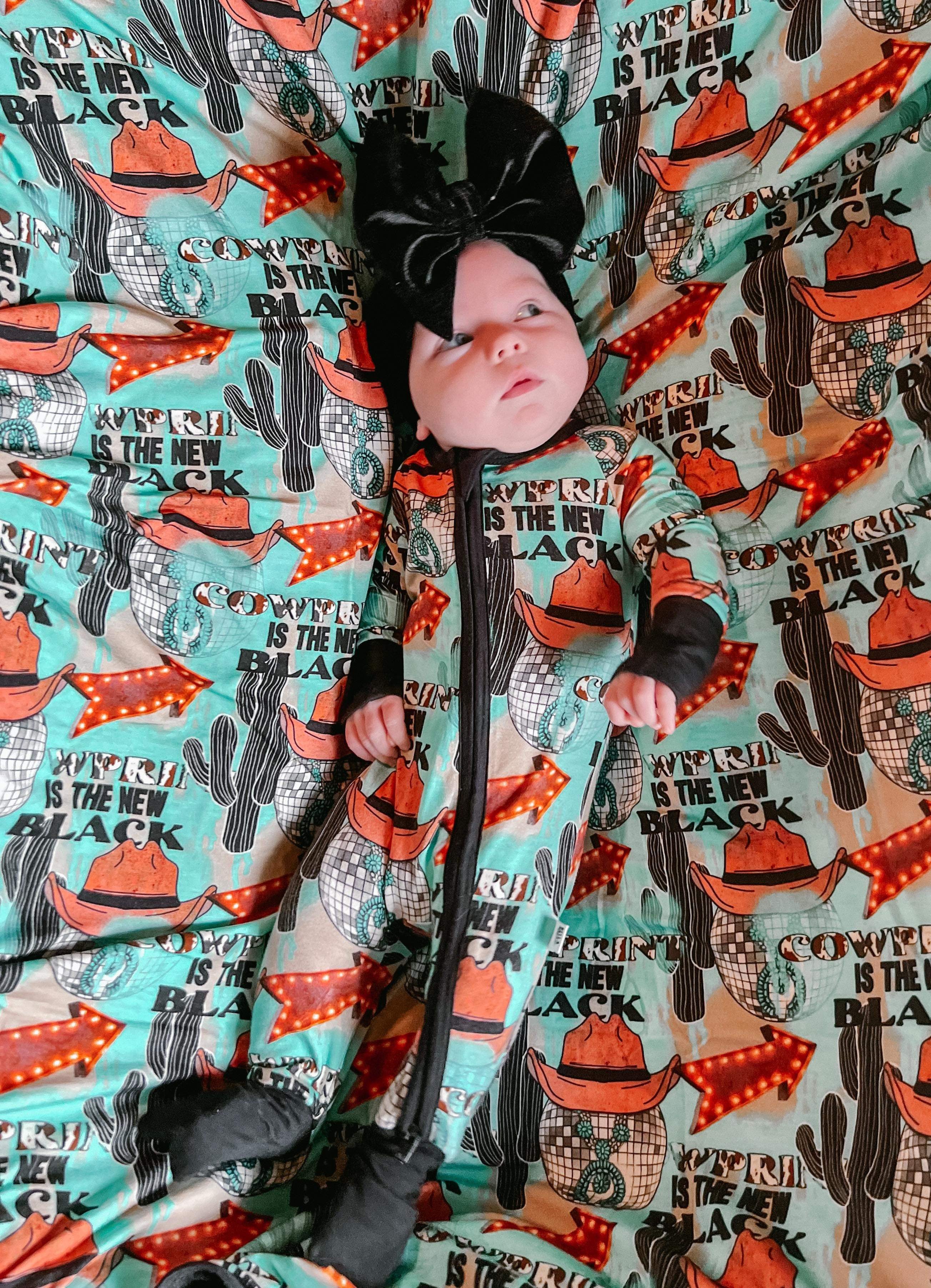 12/18 Months Cow Print is the New Black Bamboo Sleeper (FINAL SALE)