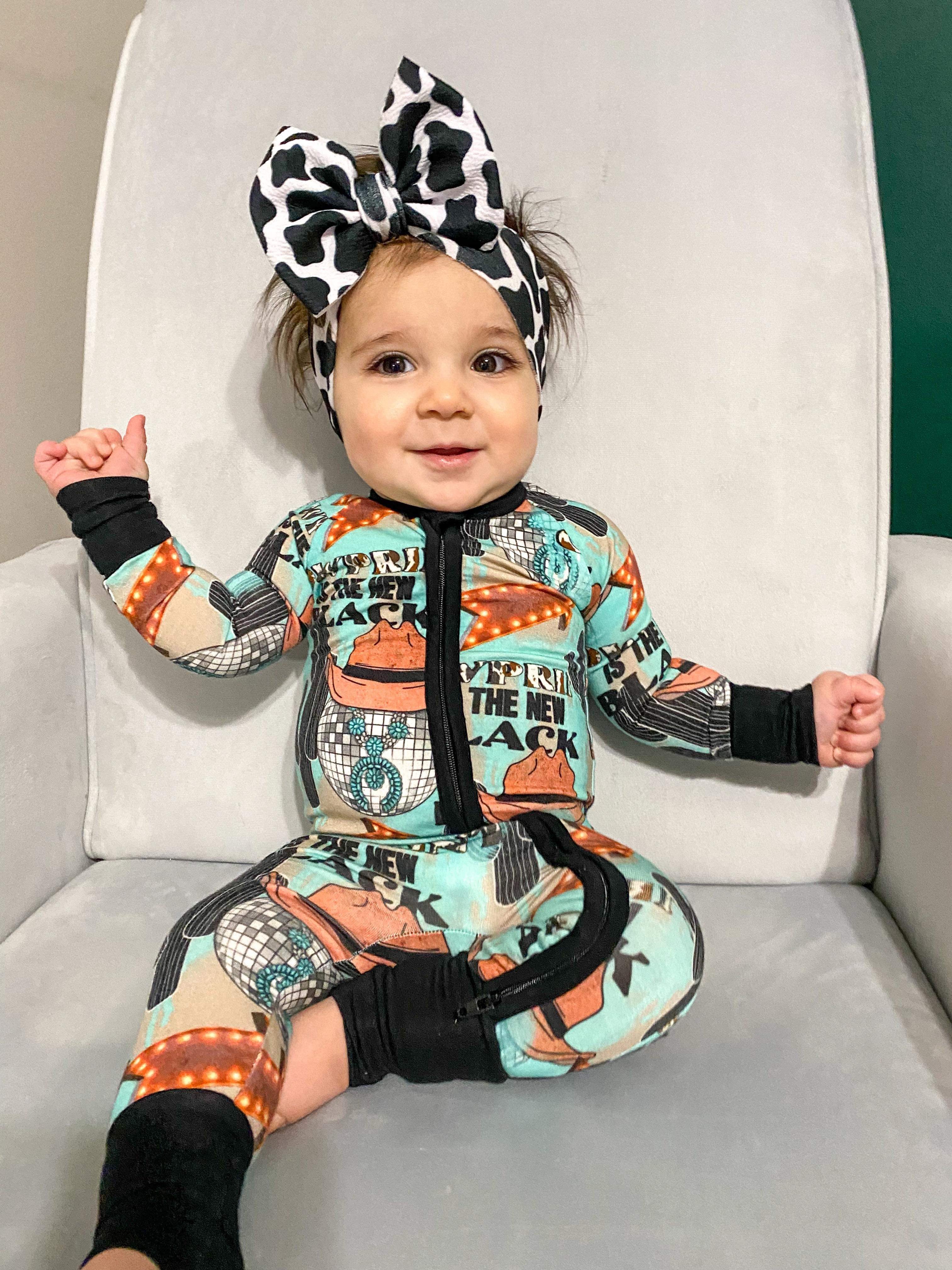 12/18 Months Cow Print is the New Black Bamboo Sleeper (FINAL SALE)