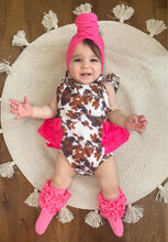 Load image into Gallery viewer, Pink Cowgirl Skirted Romper (FINAL SALE)
