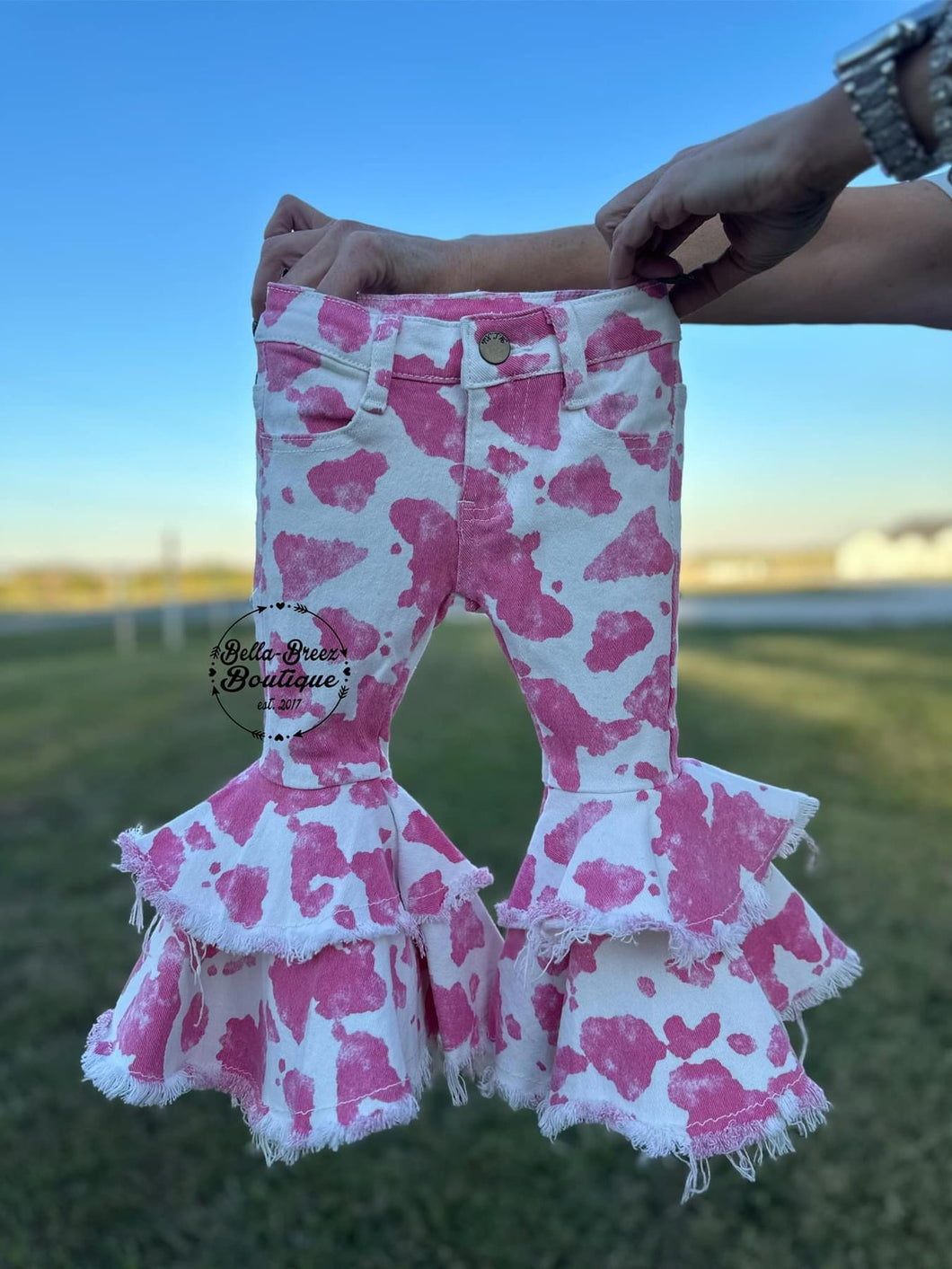 Pink Cow Print Rodeo Queen Jeans