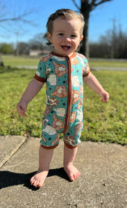 Cow Tag Bamboo Shortie Romper