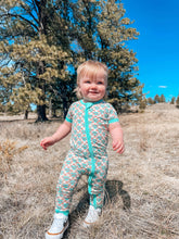 Load image into Gallery viewer, Checkered Mama&#39;s Boy Short Sleeve Bamboo Sleeper
