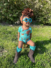 Load image into Gallery viewer, Teal Cow Bamboo Short Set
