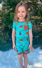 Load image into Gallery viewer, Teal Cow Bamboo Short Set
