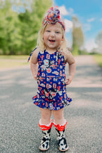 Load image into Gallery viewer, Howdy USA Tie Romper
