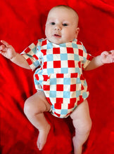 Load image into Gallery viewer, Patriotic Checks Bubble Romper
