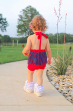Load image into Gallery viewer, Suede-like USA Fringe Romper
