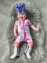 Load image into Gallery viewer, Let’s Go Girls Bamboo Shortie Romper
