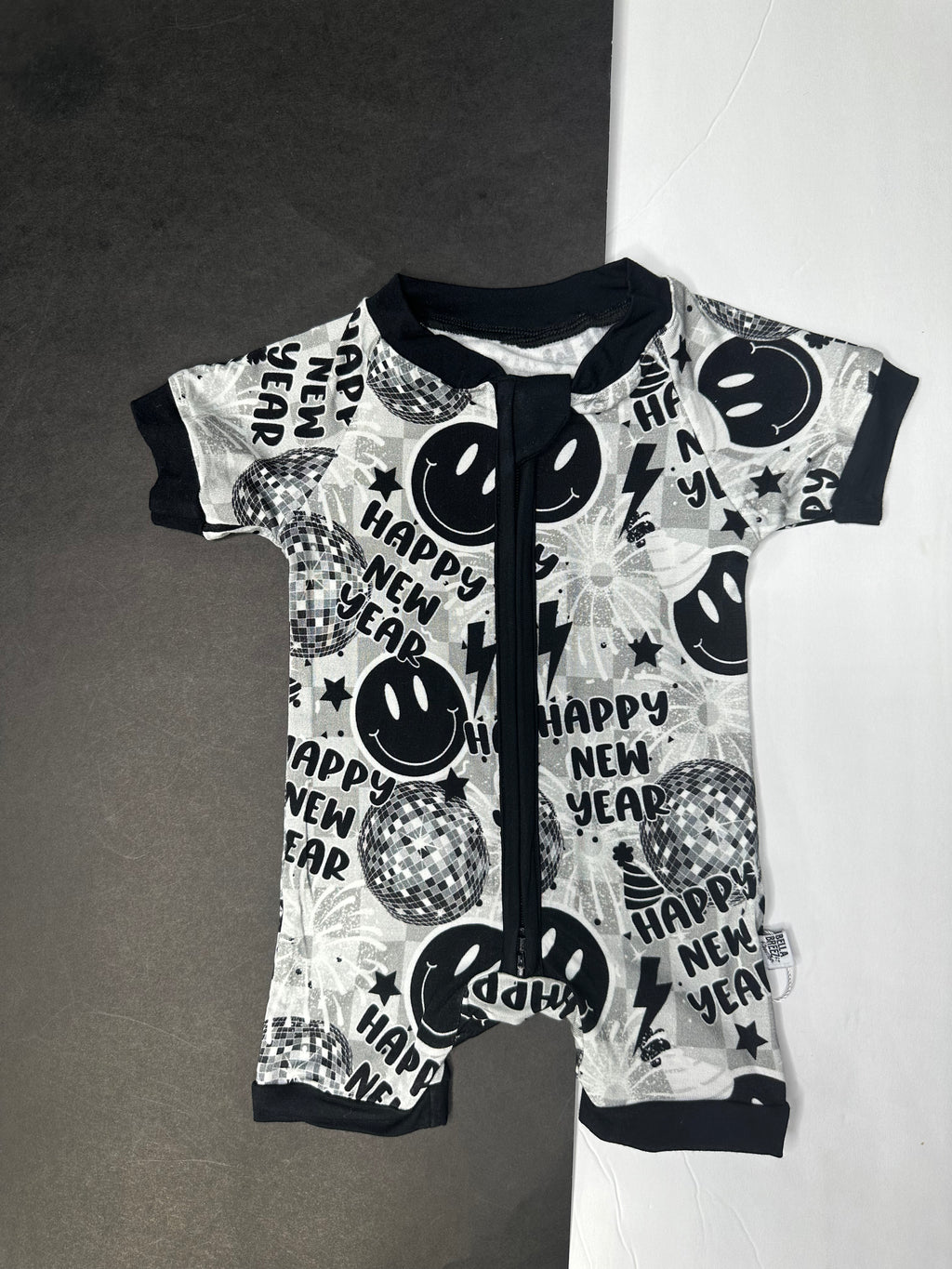 Happy New Year Bamboo Shortie Romper (FINAL SALE)