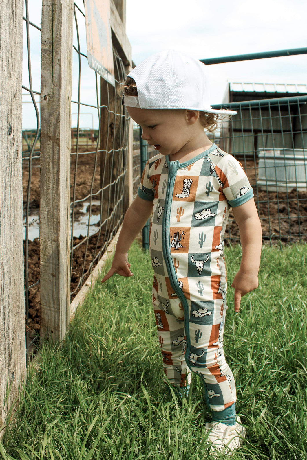 Wild West Checkers Short Sleeve Bamboo Sleeper