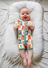 Load image into Gallery viewer, Wild West Checkers Bamboo Shortie Romper
