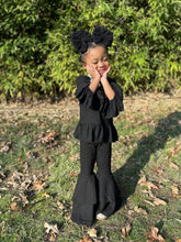 Load image into Gallery viewer, Midnight Edge Ruffled Sleeve Top
